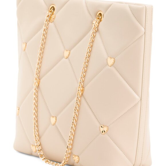 SALE! ✅ Love Moschino Embellished Quilted Heart Tote Shoulder Bag ✨ NWT - Picture 7 of 16